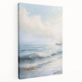 Stretched canvas artwork showcasing a vibrant landscape design, viewed from the side, emphasizing rich colors and textured details ideal for home decor.