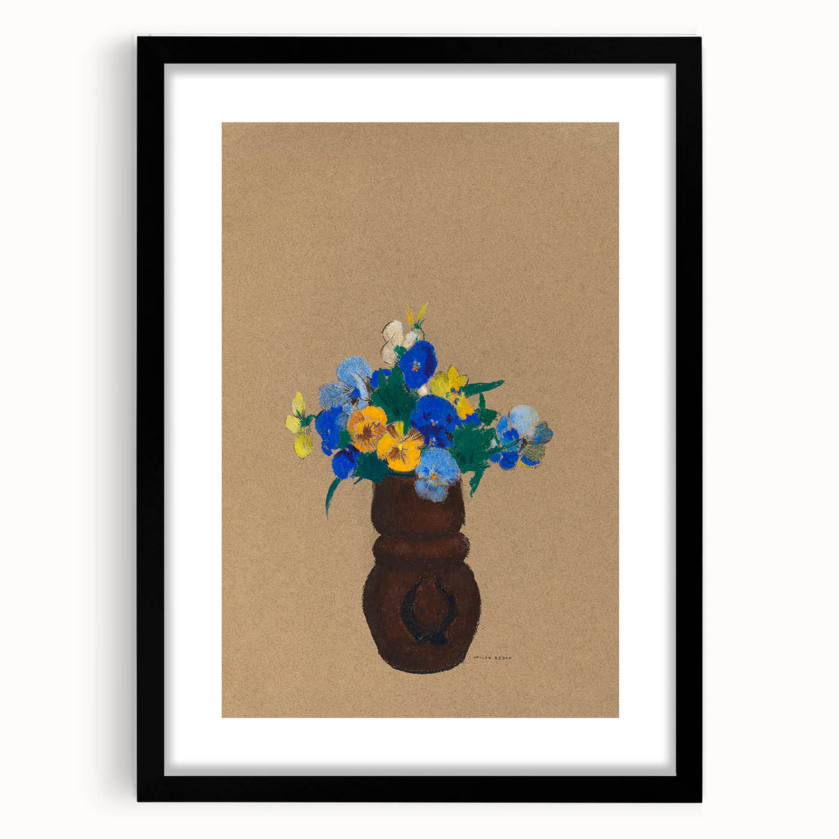 Modern Wall Art - Pansies by Odilon Redon - Abstract Floral Art Print