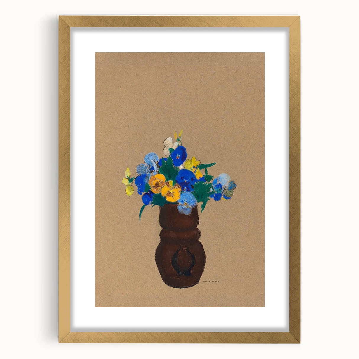Modern Wall Art - Pansies by Odilon Redon - Abstract Floral Art Print