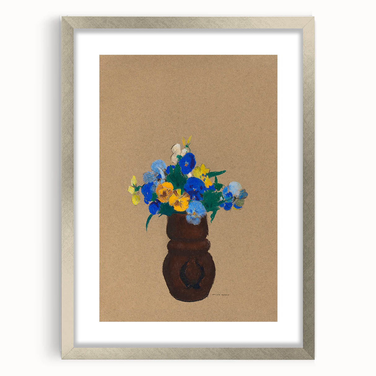 Modern Wall Art - Pansies by Odilon Redon - Abstract Floral Art Print