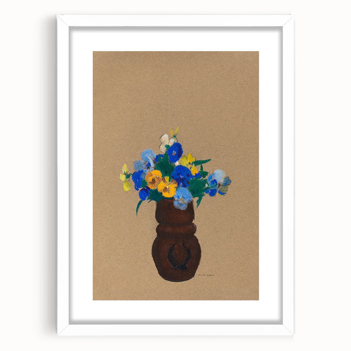 Modern Wall Art - Pansies by Odilon Redon - Abstract Floral Art Print