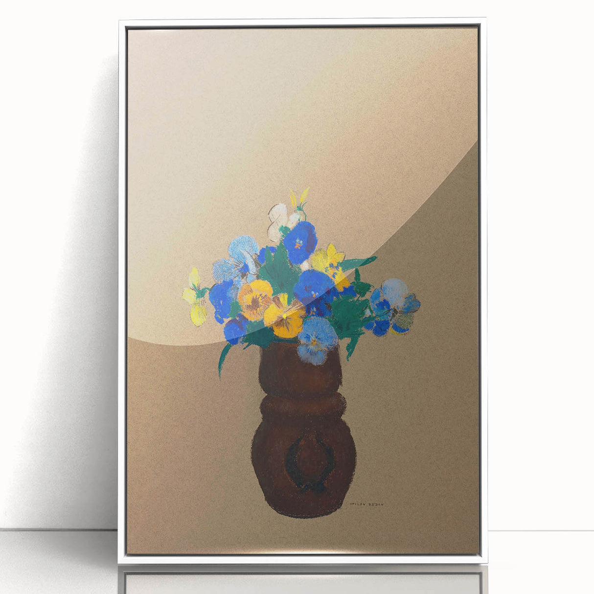 Modern Wall Art - Pansies by Odilon Redon - Abstract Floral Art Print