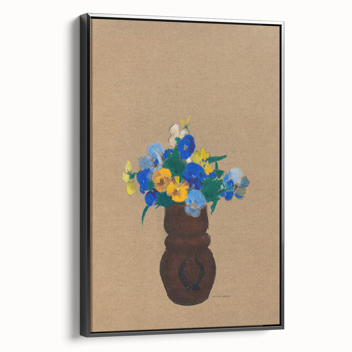 Modern Wall Art - Pansies by Odilon Redon - Abstract Floral Art Print