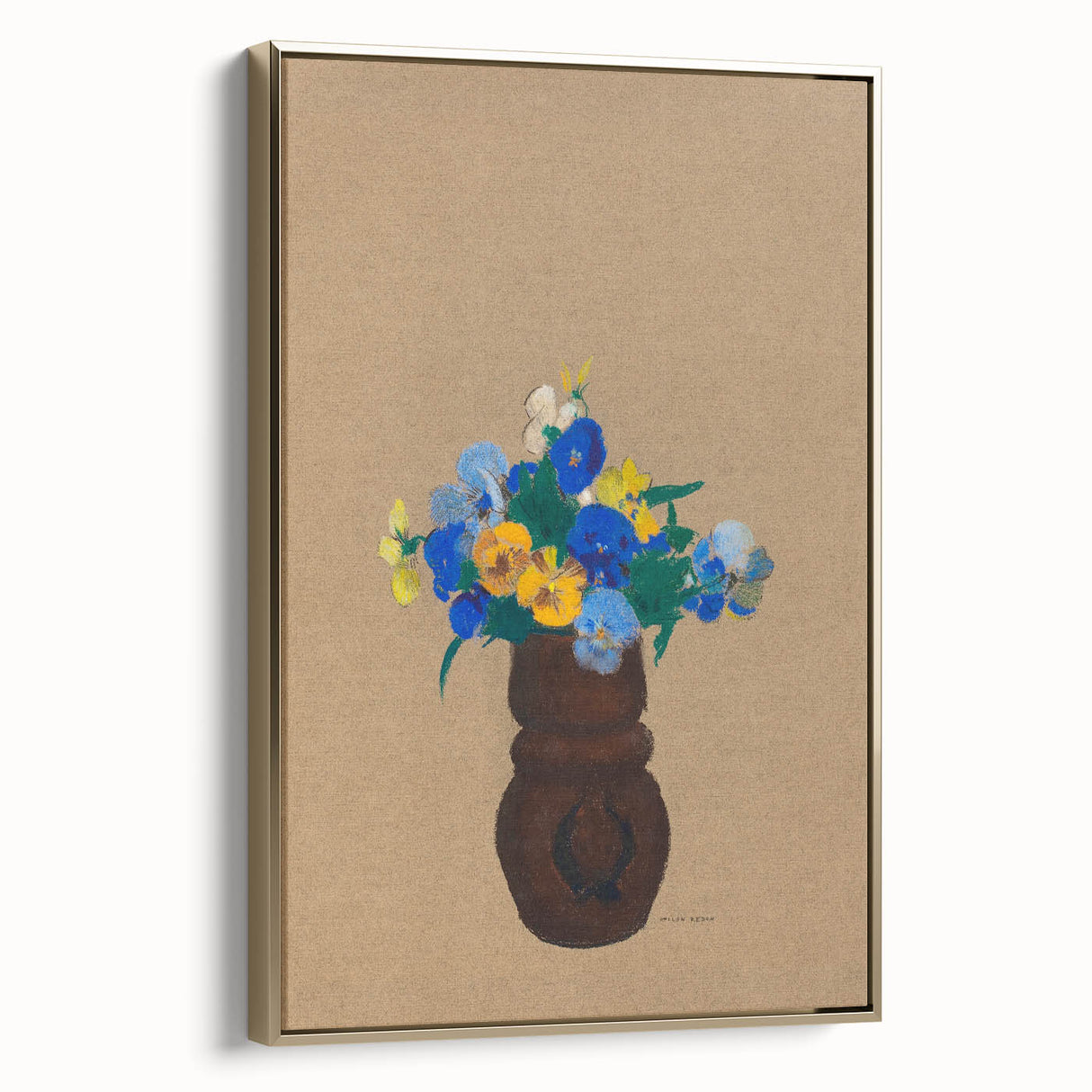 Modern Wall Art - Pansies by Odilon Redon - Abstract Floral Art Print