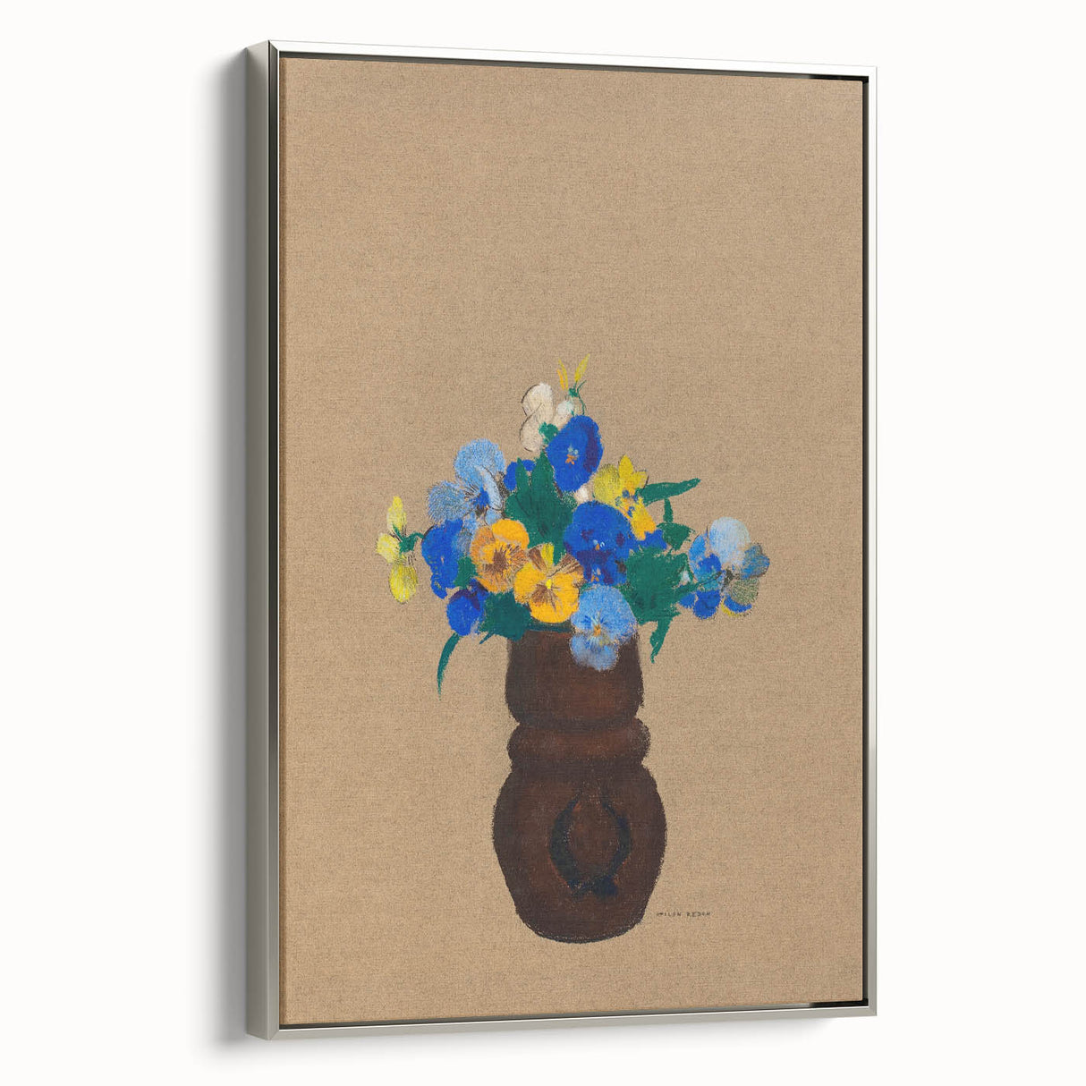 Modern Wall Art - Pansies by Odilon Redon - Abstract Floral Art Print