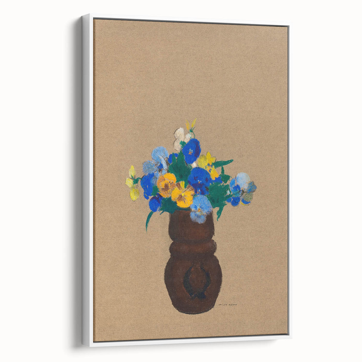 Modern Wall Art - Pansies by Odilon Redon - Abstract Floral Art Print