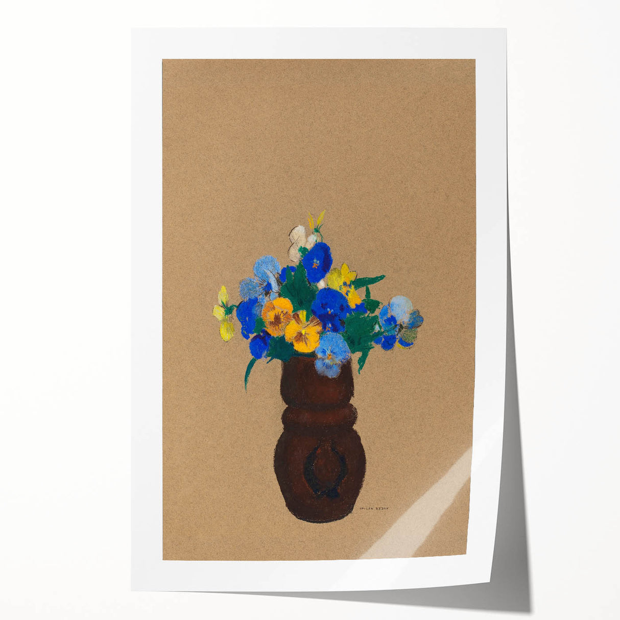 Modern Wall Art - Pansies by Odilon Redon - Abstract Floral Art Print