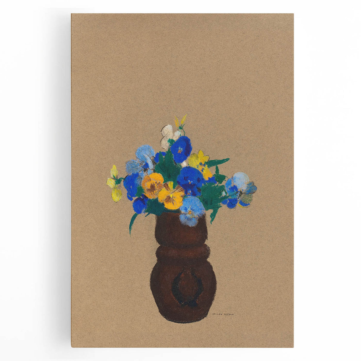 Modern Wall Art - Pansies by Odilon Redon - Abstract Floral Art Print
