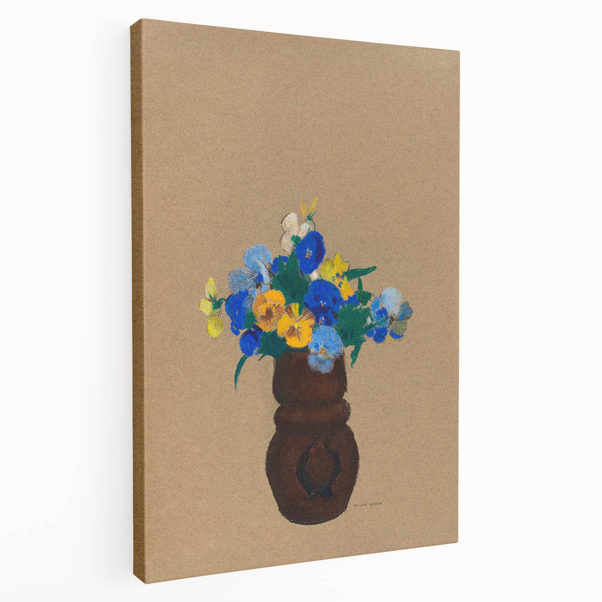 Modern Wall Art - Pansies by Odilon Redon - Abstract Floral Art Print