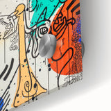 Retro Vibes Pop Art Wall Art – Bold Blue, Yellow, and Teal Canvas