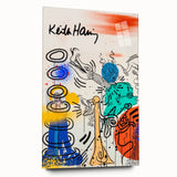 Retro Vibes Pop Art Wall Art – Bold Blue, Yellow, and Teal Canvas