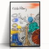Retro Vibes Pop Art Wall Art – Bold Blue, Yellow, and Teal Canvas