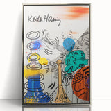 Retro Vibes Pop Art Wall Art – Bold Blue, Yellow, and Teal Canvas