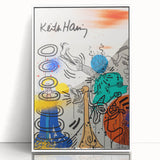 Retro Vibes Pop Art Wall Art – Bold Blue, Yellow, and Teal Canvas