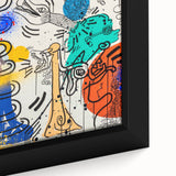 Retro Vibes Pop Art Wall Art – Bold Blue, Yellow, and Teal Canvas