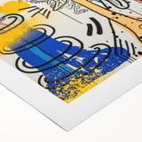 Retro Vibes Pop Art Wall Art – Bold Blue, Yellow, and Teal Canvas