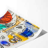 Retro Vibes Pop Art Wall Art – Bold Blue, Yellow, and Teal Canvas