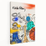 Retro Vibes Pop Art Wall Art – Bold Blue, Yellow, and Teal Canvas