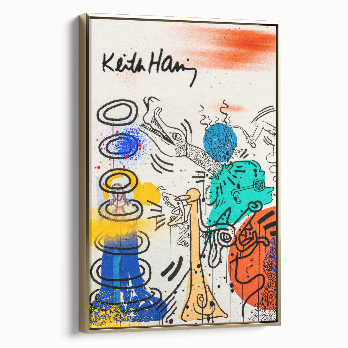 Retro Vibes Pop Art Wall Art – Bold Blue, Yellow, and Teal Canvas