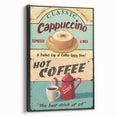 Classic Cappuccino & Hot Coffee Vintage Retro Poster Art – Coffee Print
