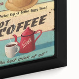 Classic Cappuccino & Hot Coffee Vintage Retro Poster Art – Coffee Print