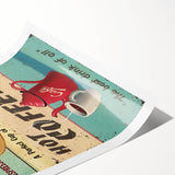 Classic Cappuccino & Hot Coffee Vintage Retro Poster Art – Coffee Print