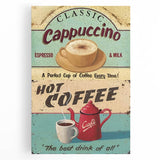 Classic Cappuccino & Hot Coffee Vintage Retro Poster Art – Coffee Print