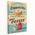 Classic Cappuccino & Hot Coffee Vintage Retro Poster Art – Coffee Print