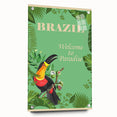 Brazil Retro Travel Poster | Tropical Paradise & Toucan Art