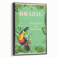 Brazil Retro Travel Poster | Tropical Paradise & Toucan Art