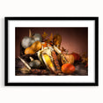 Harvest Season Kitchen Art – Rustic Pumpkin & Corn Wall Print