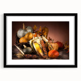 Harvest Season Kitchen Art – Rustic Pumpkin & Corn Wall Print