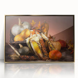 Harvest Season Kitchen Art – Rustic Pumpkin & Corn Wall Print