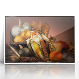 Harvest Season Kitchen Art – Rustic Pumpkin & Corn Wall Print