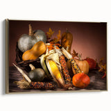 Harvest Season Kitchen Art – Rustic Pumpkin & Corn Wall Print