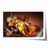Harvest Season Kitchen Art – Rustic Pumpkin & Corn Wall Print