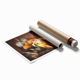 Harvest Season Kitchen Art – Rustic Pumpkin & Corn Wall Print