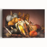 Harvest Season Kitchen Art – Rustic Pumpkin & Corn Wall Print