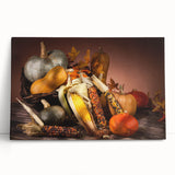 Harvest Season Kitchen Art – Rustic Pumpkin & Corn Wall Print