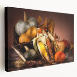 Harvest Season Kitchen Art – Rustic Pumpkin & Corn Wall Print