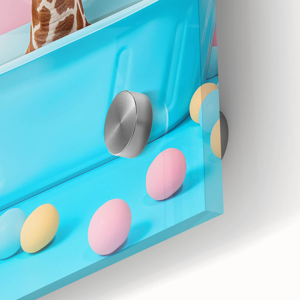 Colorful Giraffe Bathroom Wall Art - Playful Pastel Decor