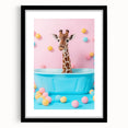 Colorful Giraffe Bathroom Wall Art - Playful Pastel Decor