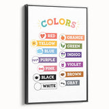 Colors Learning Wall Art - Kids Educational Color Chart Poster