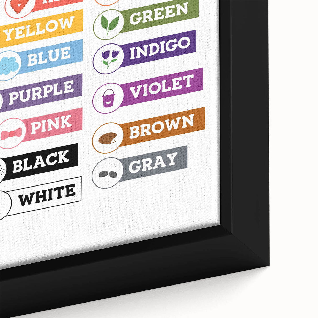 Colors Learning Wall Art - Kids Educational Color Chart Poster