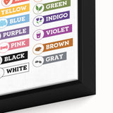 Colors Learning Wall Art - Kids Educational Color Chart Poster