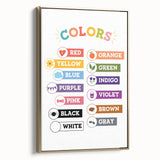 Colors Learning Wall Art - Kids Educational Color Chart Poster
