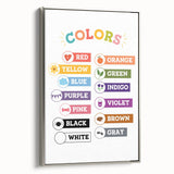 Colors Learning Wall Art - Kids Educational Color Chart Poster