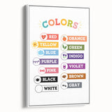Colors Learning Wall Art - Kids Educational Color Chart Poster