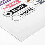 Colors Learning Wall Art - Kids Educational Color Chart Poster