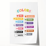 Colors Learning Wall Art - Kids Educational Color Chart Poster